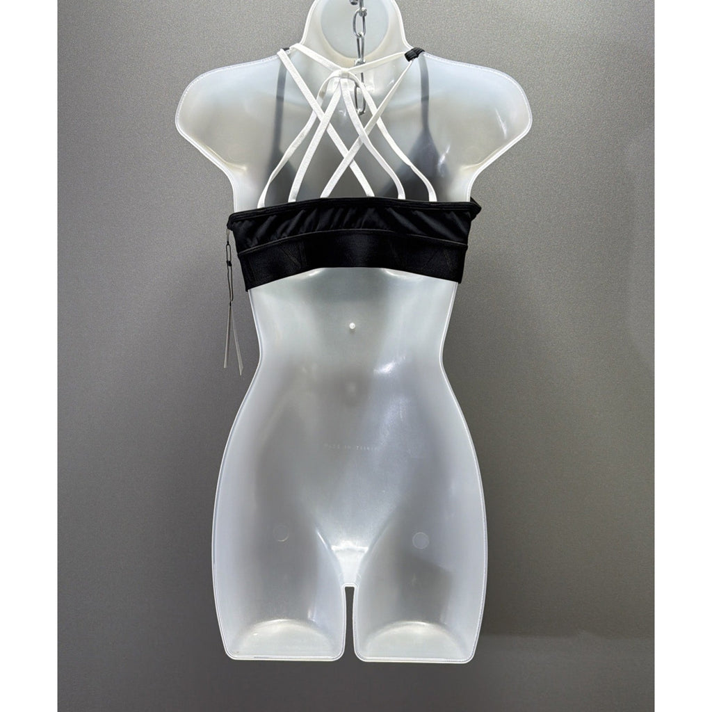 NWT- ALALA- MEDIUM Black White Sports Bra $85