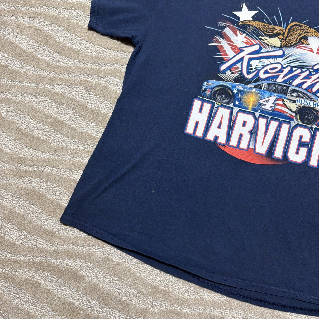 KEVIN HARVICK Home Of The Brave Shirt Mens XL Blue #4 NASCAR Stewart Haas Racing
