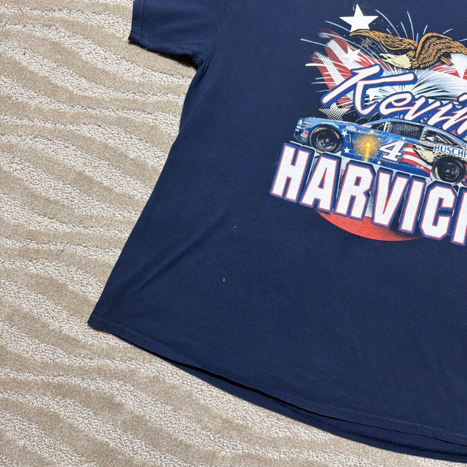 KEVIN HARVICK Home Of The Brave Shirt Mens XL Blue #4 NASCAR Stewart Haas Racing