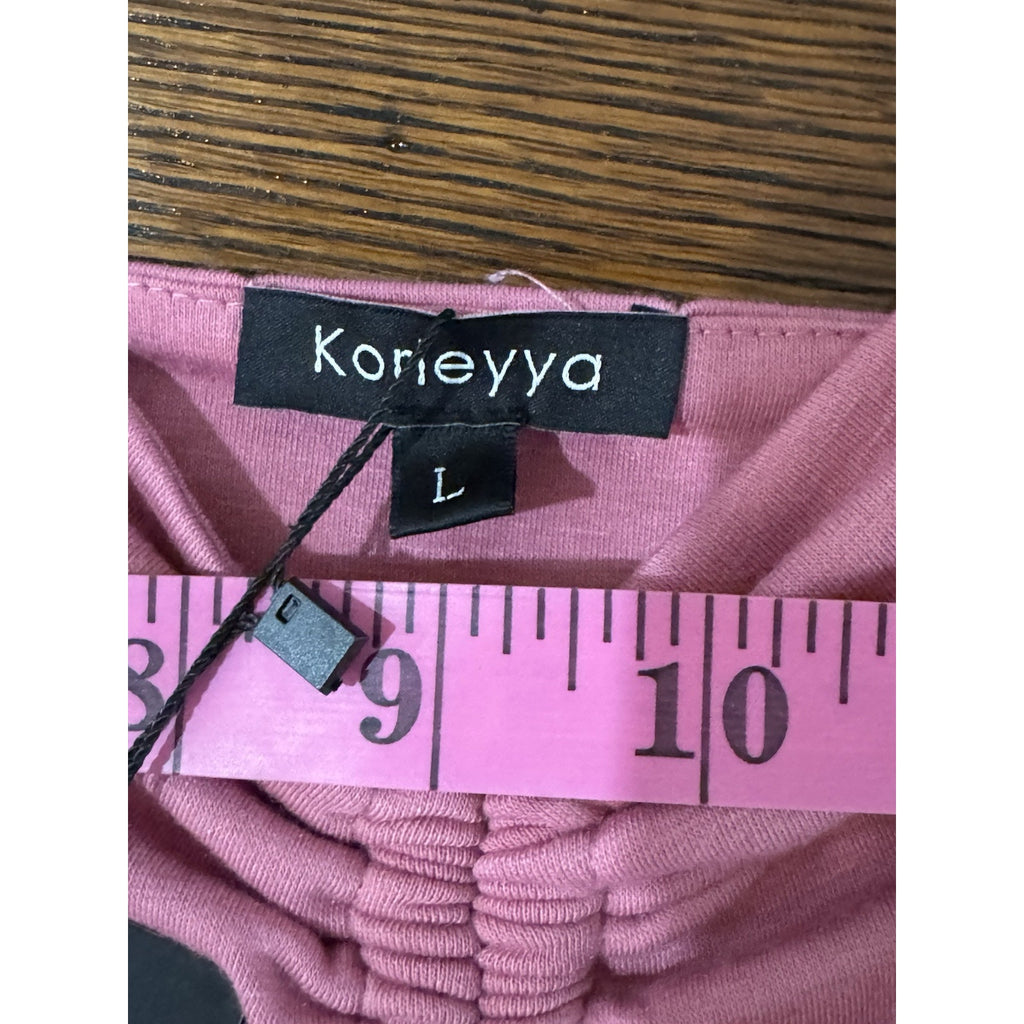 Korleyya Sleeveless Ruched Front Slit Midi Dress Pink Super Soft Women’s Large