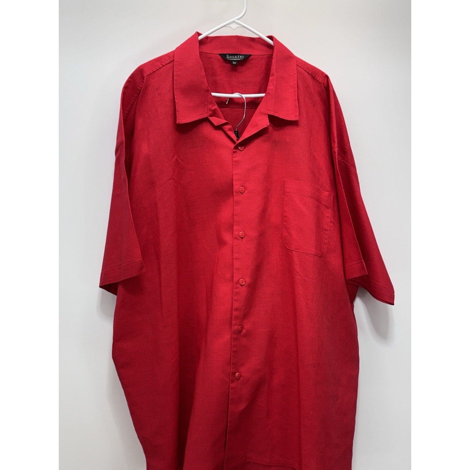 Bagazio 2pc Short Sleeve Red Walking Suit Cotton Ramie Men’s Size 6X