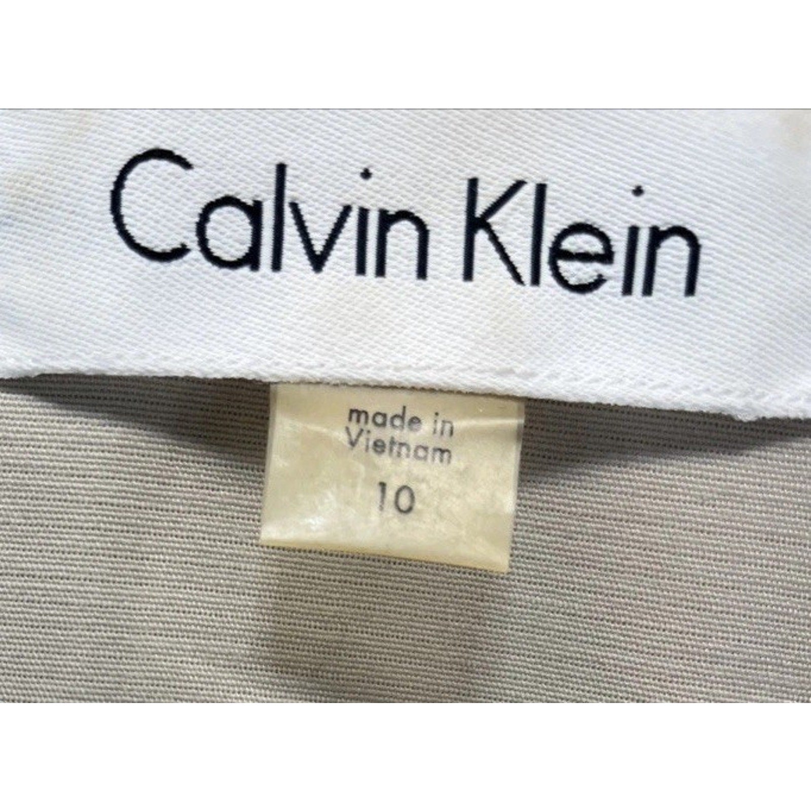 Calvin Klein Women's Blazer Size 10 Beige Gold Zipper Career Office Peplum