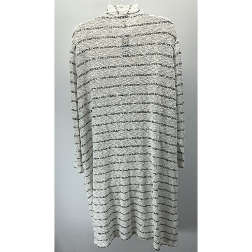 NWT Lane Bryant Open Front Cardigan White And Black 22/24 Long Duster Sweater.