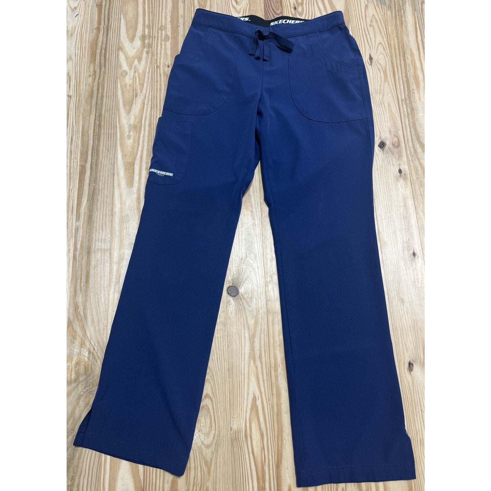 Skechers by Barco Women's Reliance Drawstring Pant Shaped-Leg Scrub Blue Size S