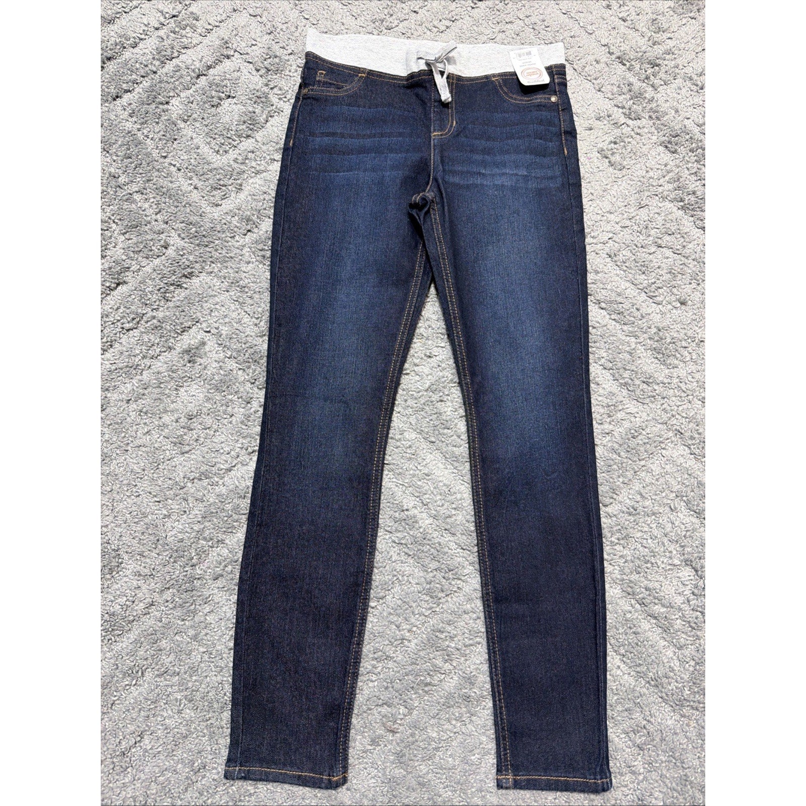 New Wonder Nation Jeans Girl's 14-16 Pull On Tie Waist Denim Blue