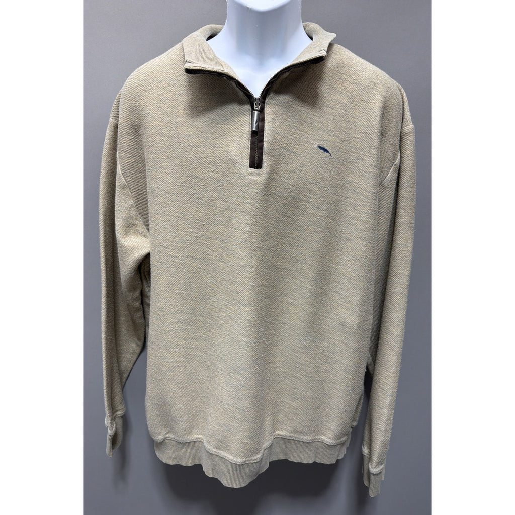 Mens’s Tan 1/4 Zip Sweatshirt Sz L Bob Timberlake Comfortable Preppy