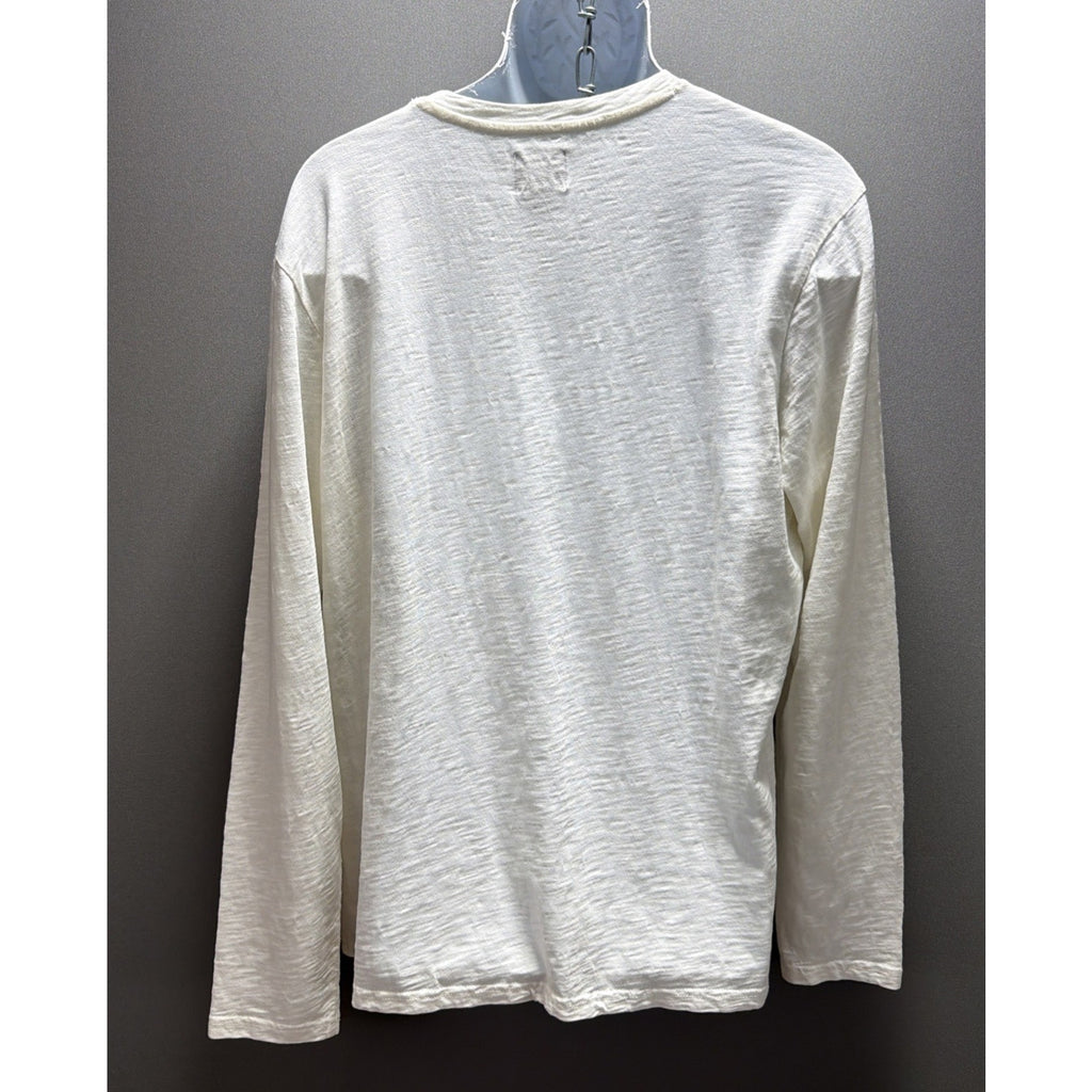 14th & Union Nordstrom Rack Mens L Ivory Henley Shirt Long Sleeves NWT