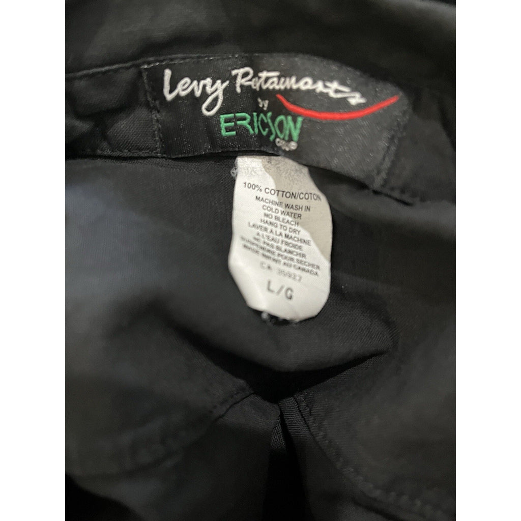 Levy Restaurants Black Work Shirt By Ericson Top Size Large