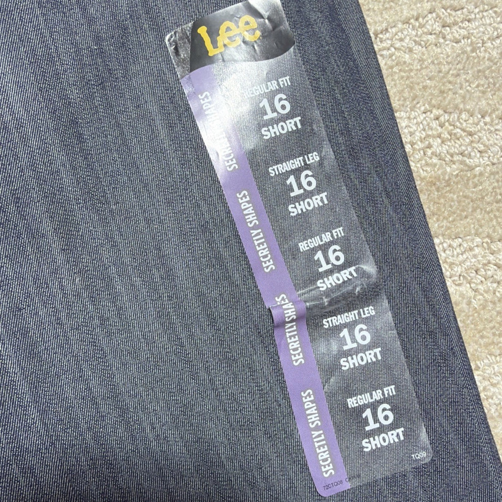 New Lee Secretly Shapes Straight Leg Trouser Women's Pants 16 S Mid Rise 34x29
