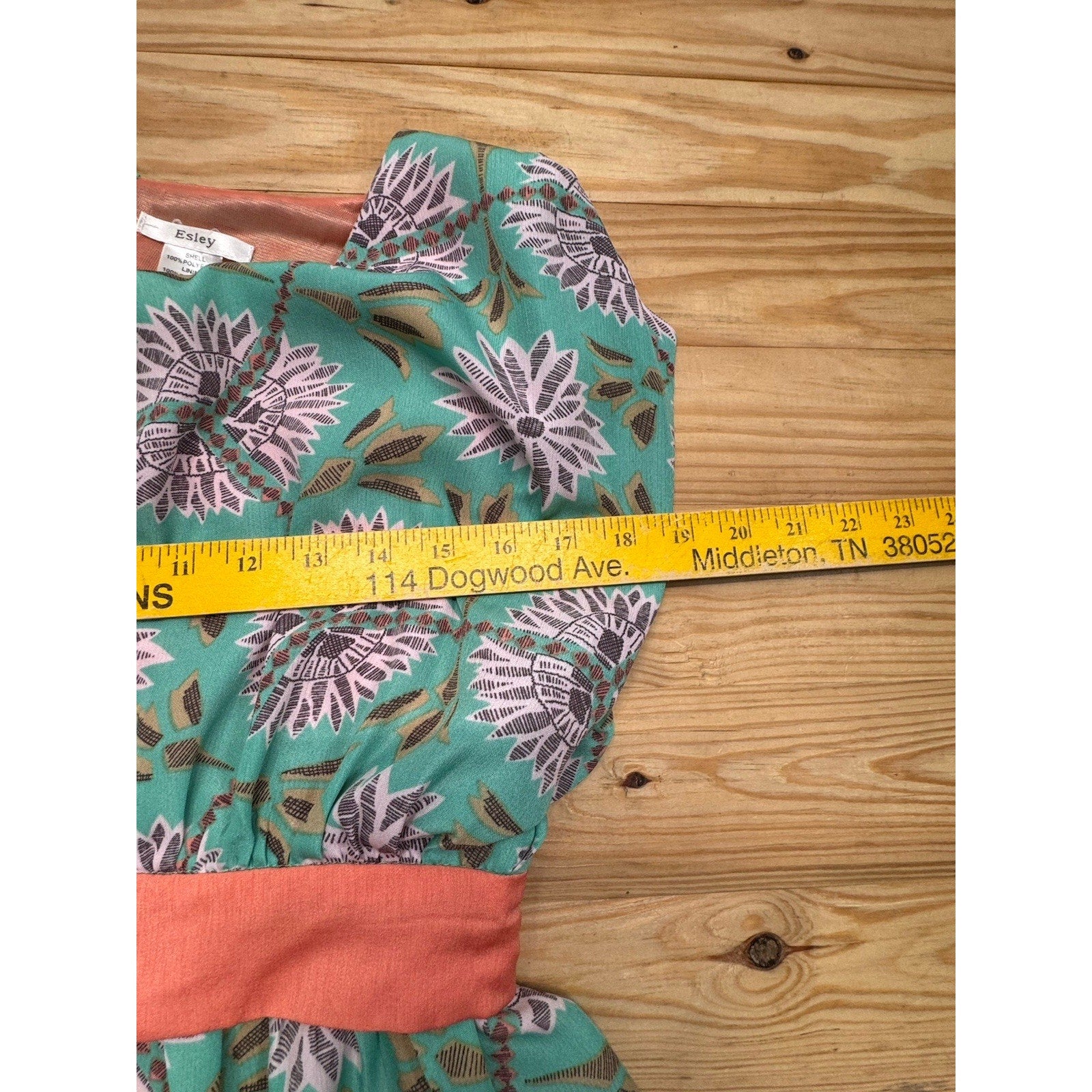 Anthropogie Esley Woven Abstract Floral Sleeveless A-Line Dress Green Size M