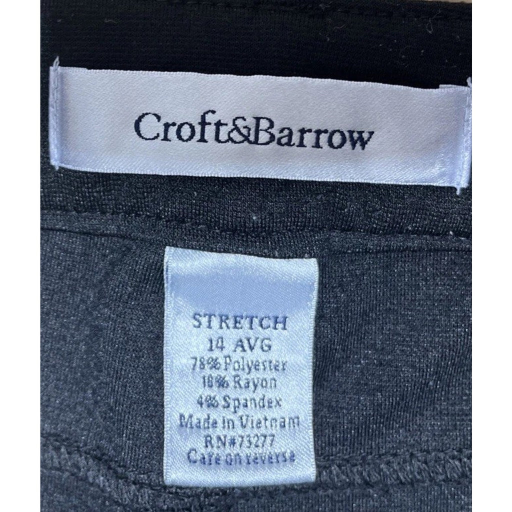 Croft & Barrow Straight Leg Stretch Pants, Women's (Black) 14 Average