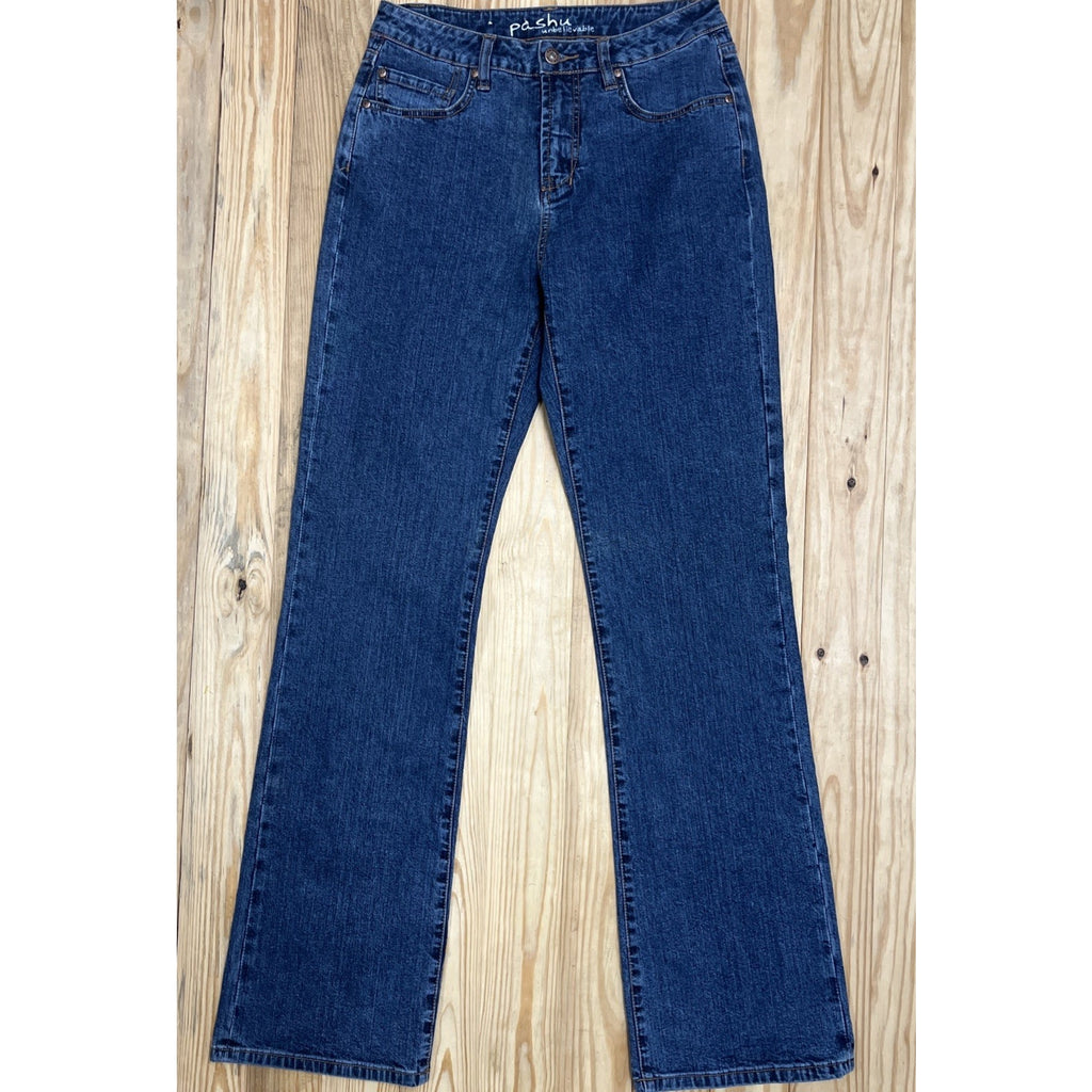 Pashu Jean Women 4 Unbelievable Bootcut Stretch Denim High Rise Pant 28x33 EUC