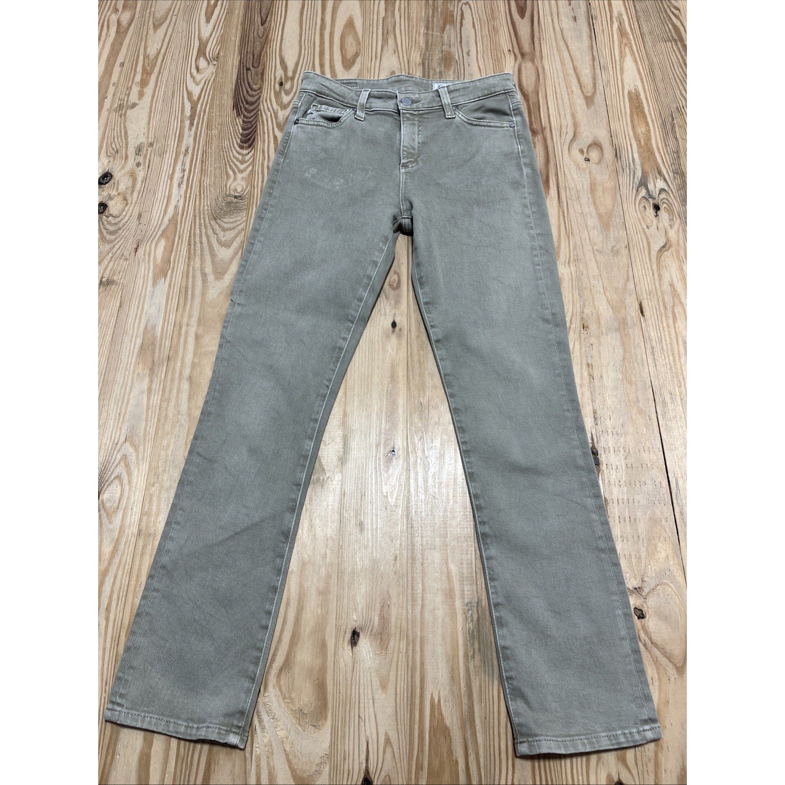 AG Adriano Goldschmied Women's Mari Crop high-rise Jeans, size 25x27, Olive