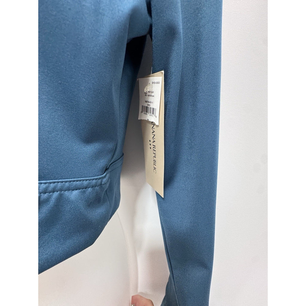 NWT Banana Republic Women's Teal Blue Cropped Long Sleeve Compression Top Size M