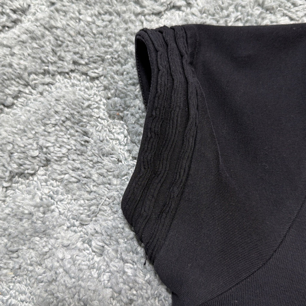 Territory Ahead Women's L Black Peruvian Pima Cotton V Neck Cap Sleeve T Shirt