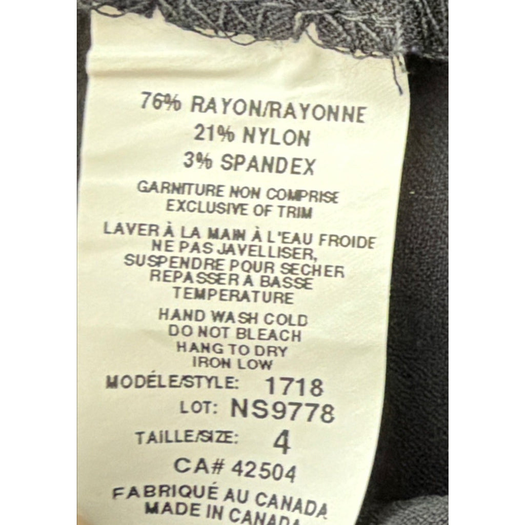 Lisette Plant-Alon Pants Women's 4 Black Straight Leg Stretch Trousers New