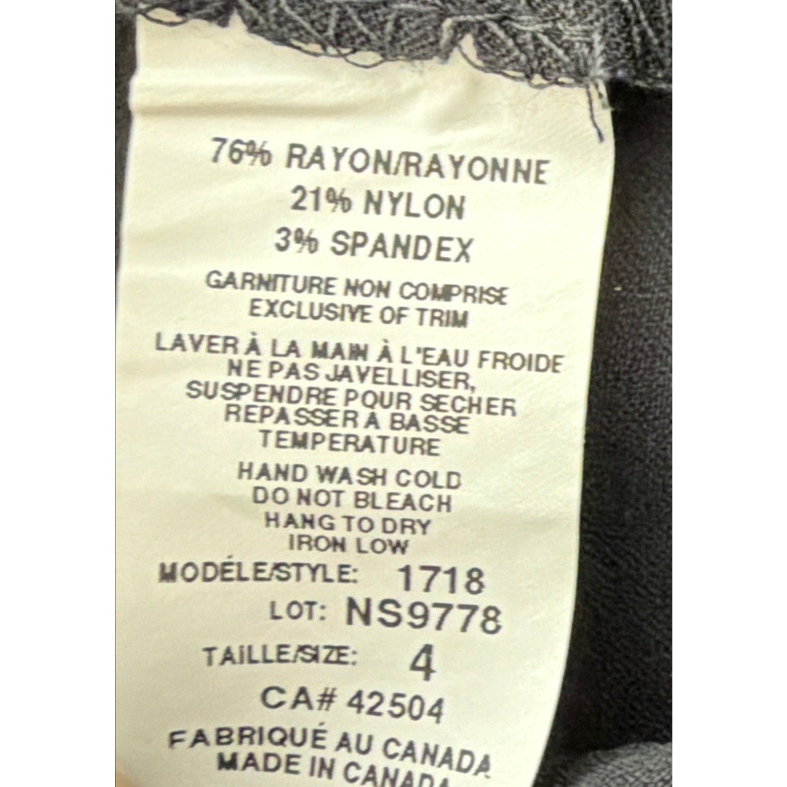Lisette Plant-Alon Pants Women's 4 Black Straight Leg Stretch Trousers New