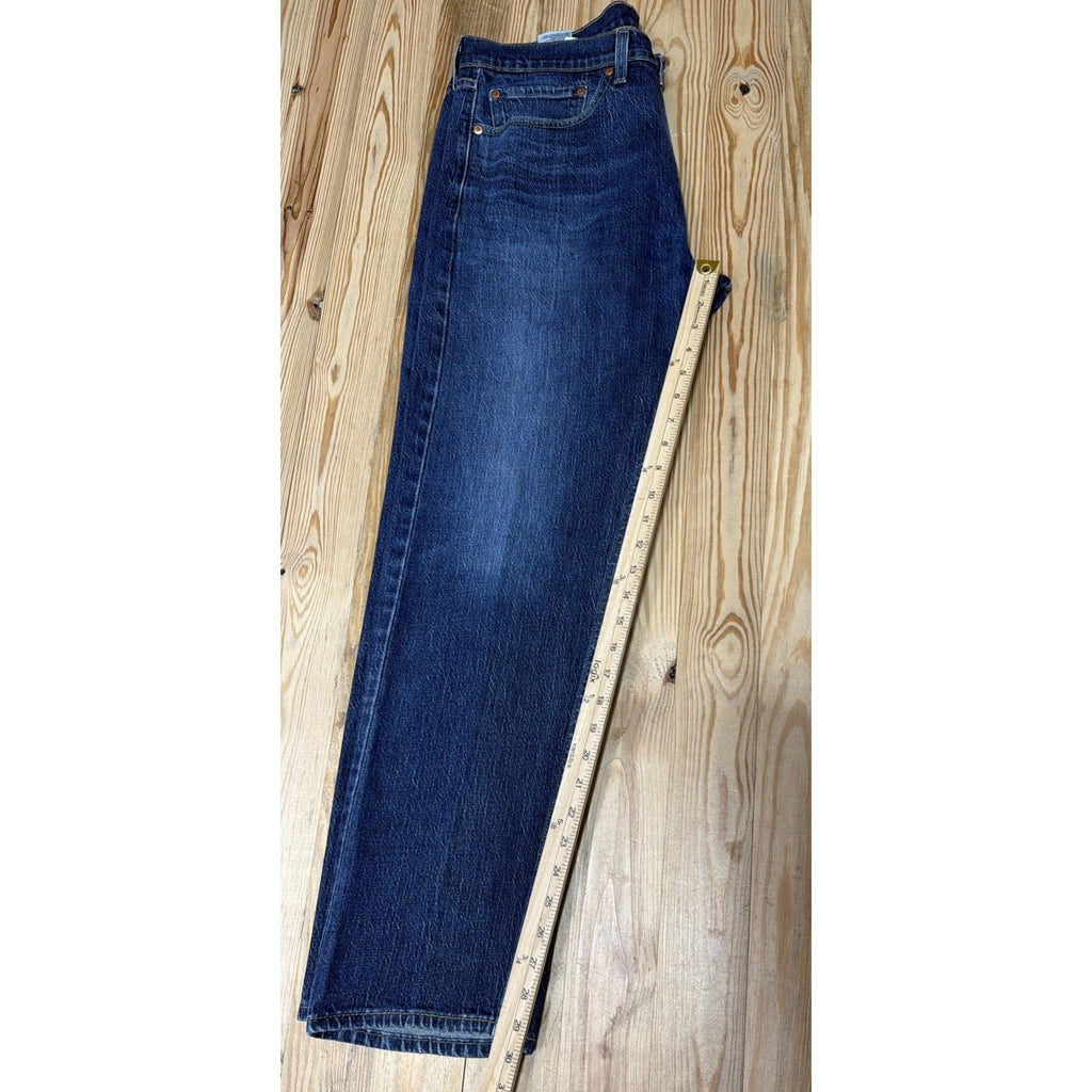 LEVIS 505 - Classic Straight Factory Whiskered Faded Blue Jeans, Mens 34 x 30