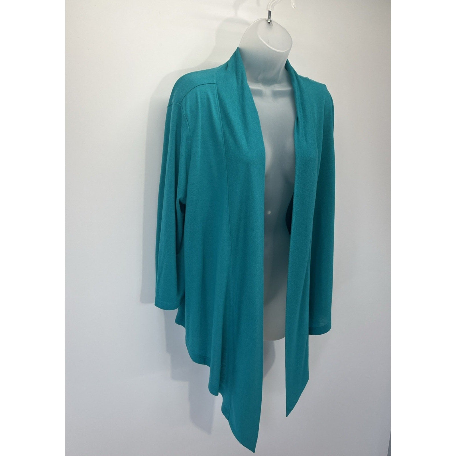 WORTHINGTON - Women's XL Beautiful Blue Teal Knit Open Front Cardigan