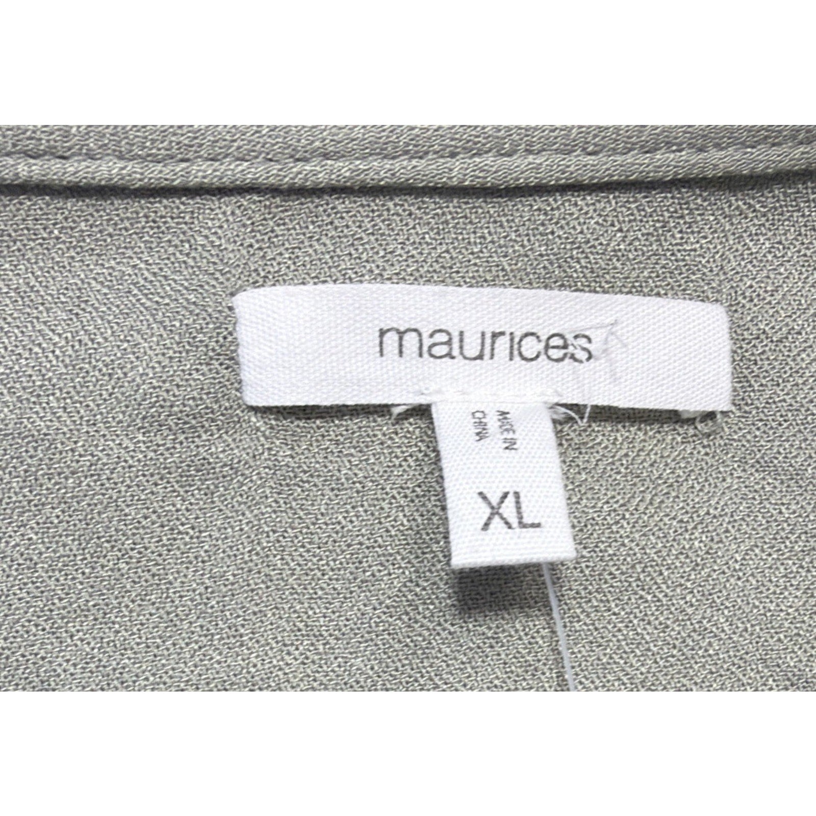 Maurices Top Womens XL Green V-Neck Peplum Tie Waist Boho Peasant