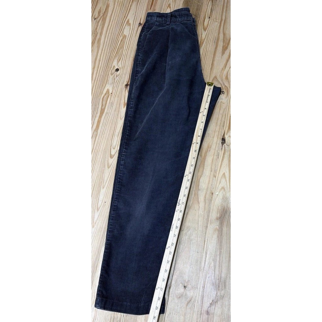 Lands End Corduroy Pants Women's 8 Straight Leg High Rise Gray Five Pocket 28x30