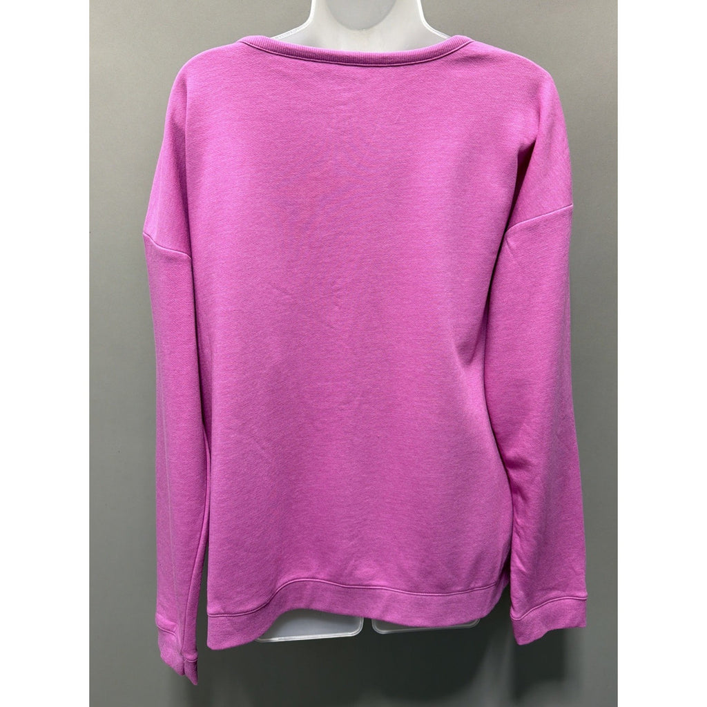 Croft Barrow Oversized Terry Sleeve Detail Top Woman's L Light Solid Purple New