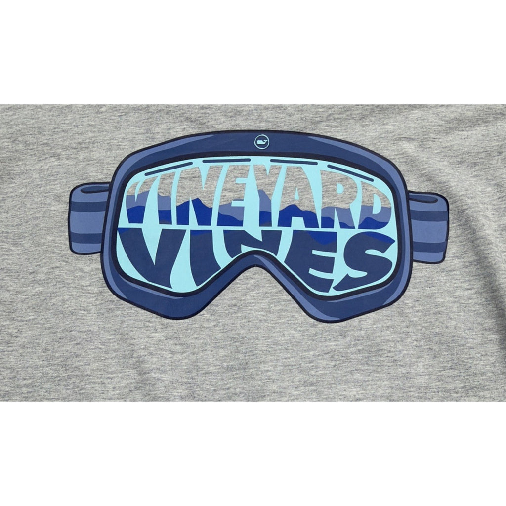 Vineyard Vines Ski Goggle Long Sleeve T Shirt Gray Youth Size Large