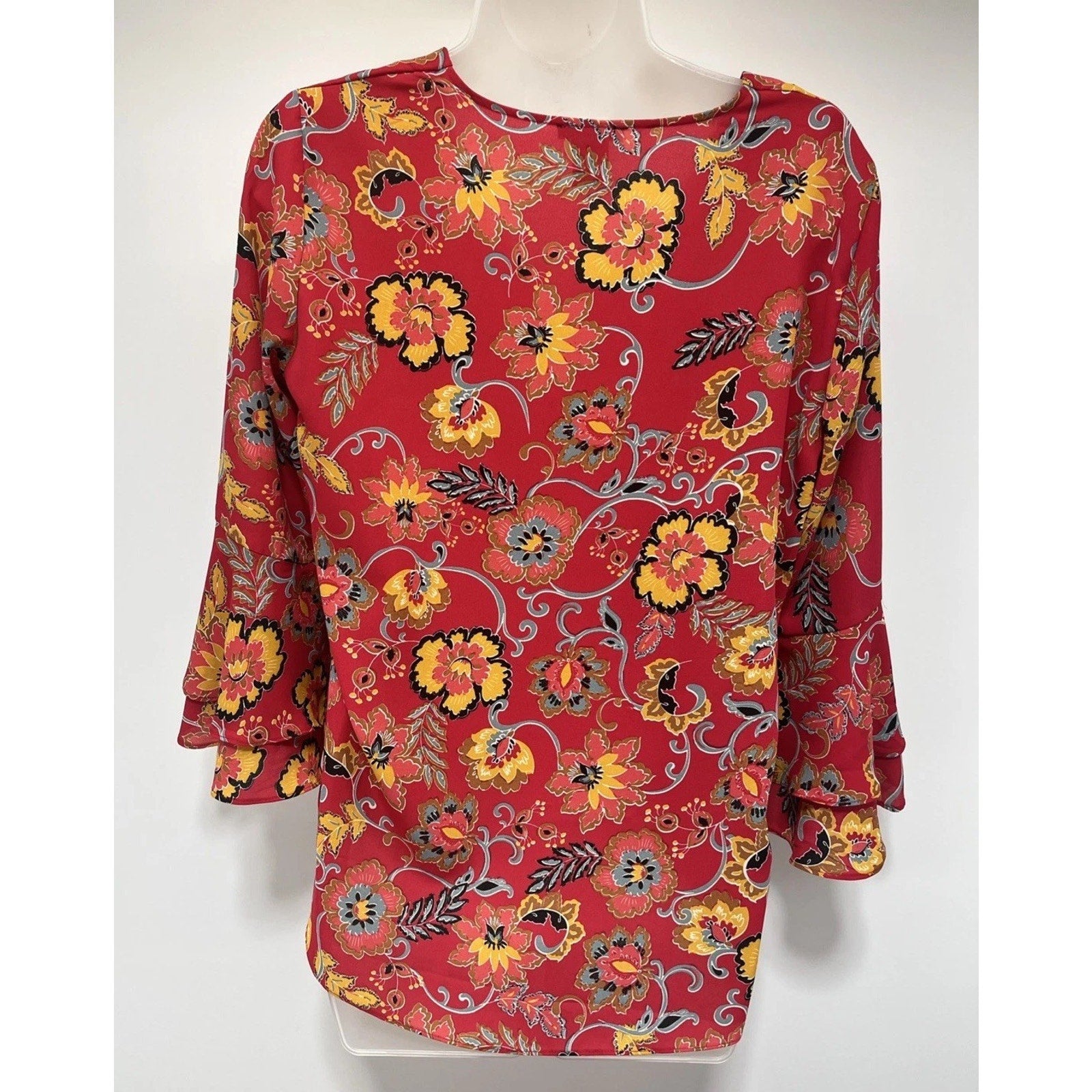 Mercer & Madison Womans Floral Blouse Size Small Peasant Boho Chic Tunic Fairy