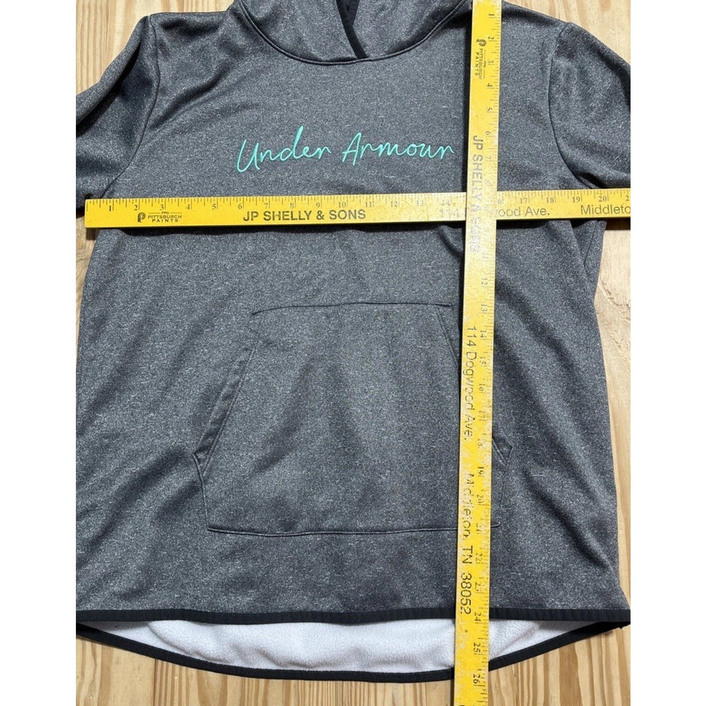 Under Armour Women’s Fleece Script Hoodie 1366956-010 Jet Gray -M