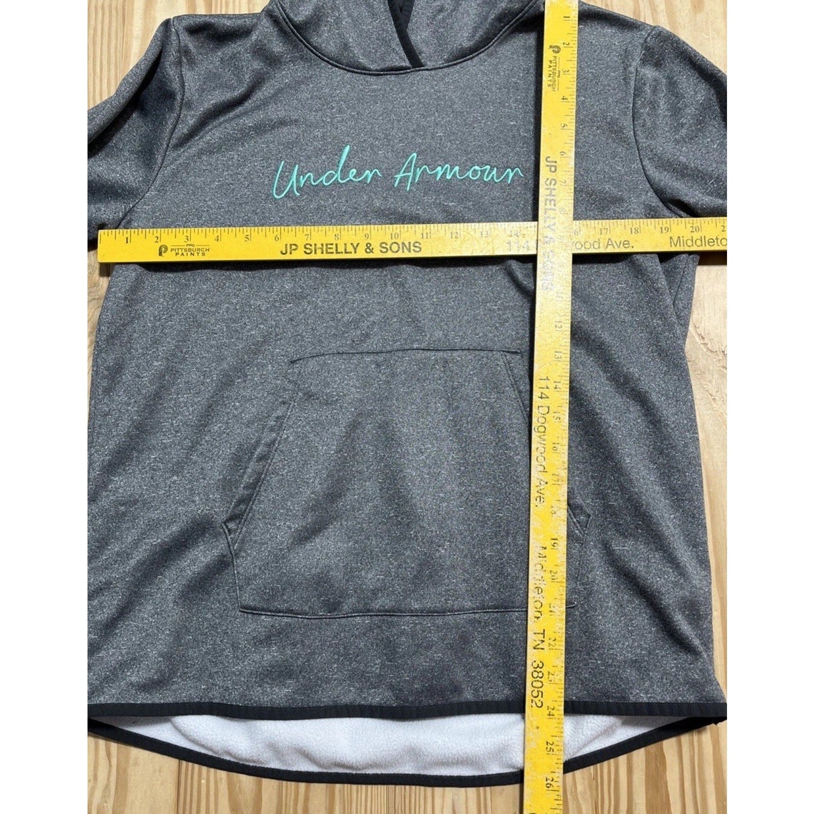 Under Armour Women’s Fleece Script Hoodie 1366956-010 Jet Gray -M