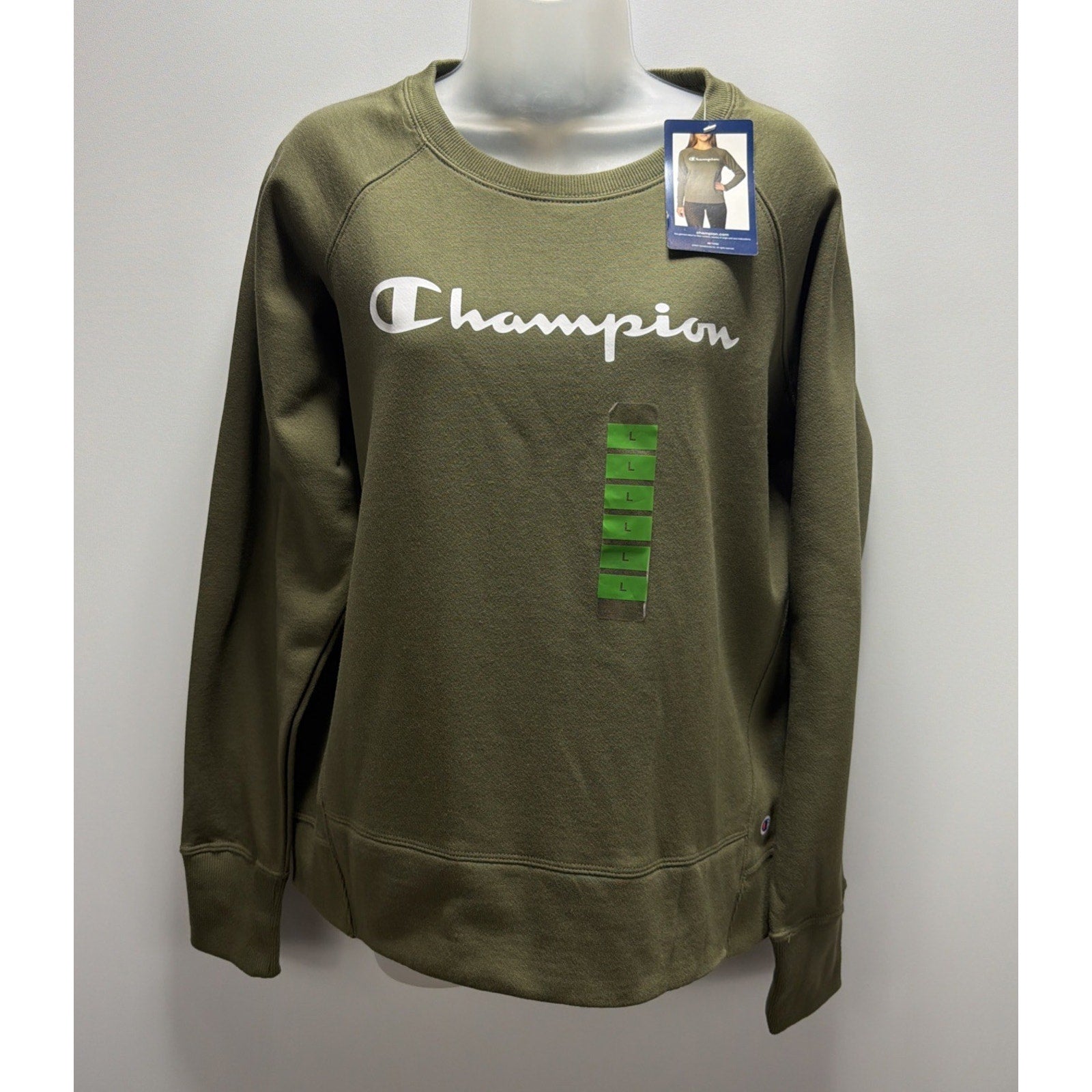 Champion Womens olive green pull over Super Soft Fleece sweater size Large NWT