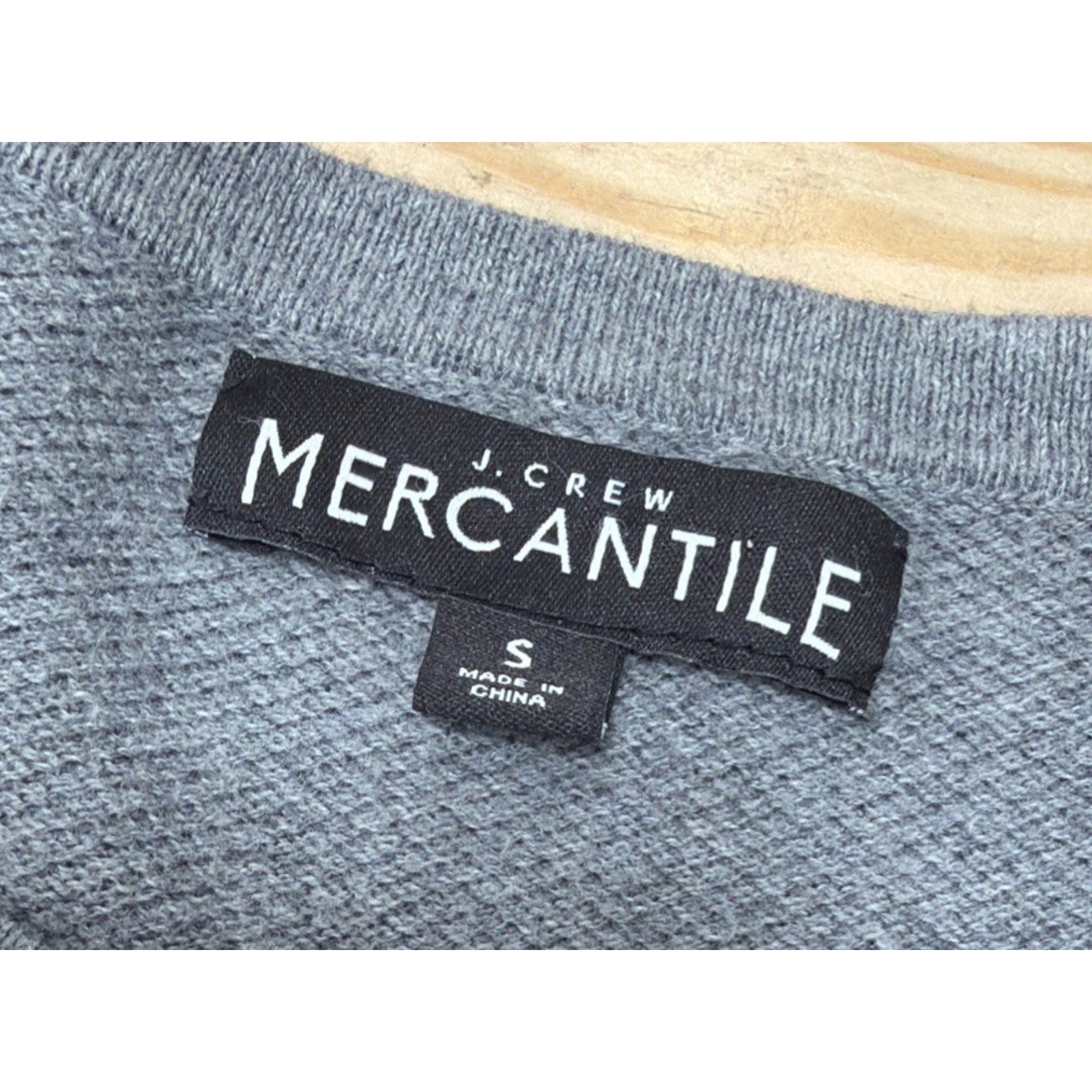 J.Crew MERCANTILE Sweater Mens S Heather Gray 100% Cotton Thin Knit Crew