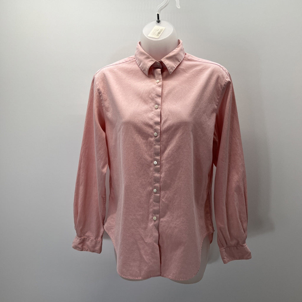 Foxcroft Womens Pink Button Front Long Sleeve Shirt, Top, sz 8