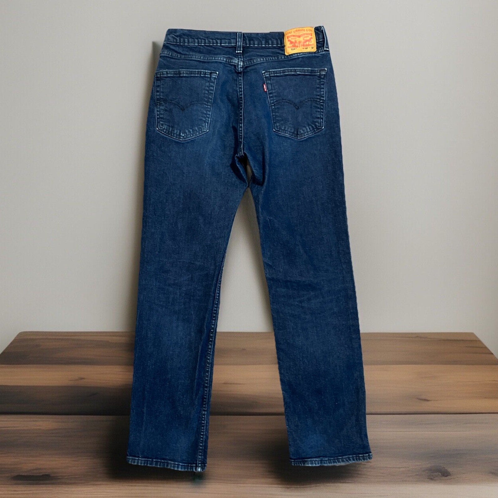 Levi's Men's 514 1389 Dark Blue Straight Fit Leg Stretch Denim Jeans Size 32x32