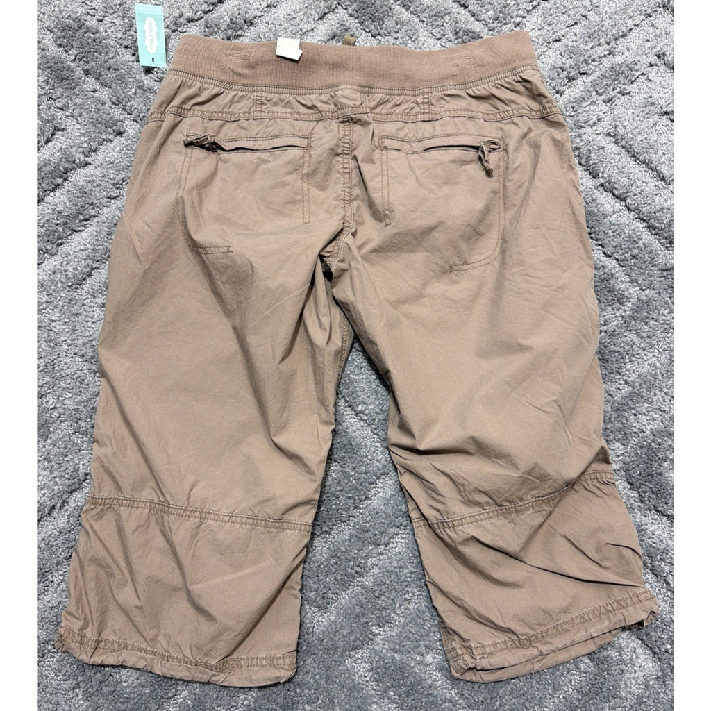 New Womens MAURICES Brown Side Gathering Pocket Detail Capri Size 11/12