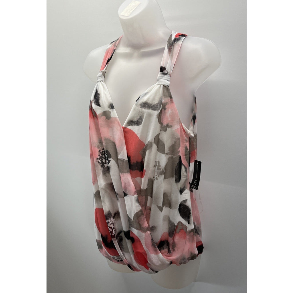 NWT INC International Concepts Women's Spring Romance Rose Petal Print Top Sz. M