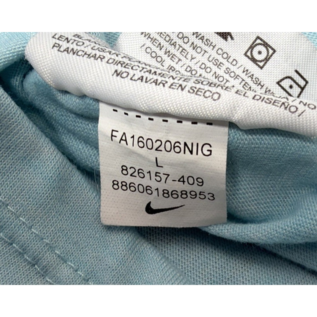 Nike Girls Dri-Fit Long Length S/S Top With Ruching Aqua Blue Size L