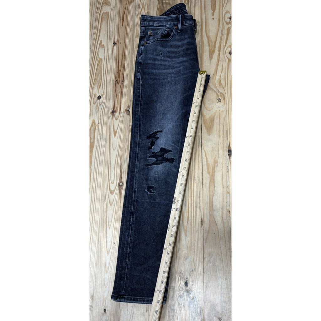 American Eagle Jeans Mens 29x30 Black Denim Slim 360 AirFlex Distressed