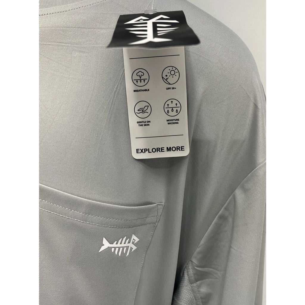 Bassdash Mens UPF 50+ Short Sleeve Fishing Shirt Gray Size 2xL