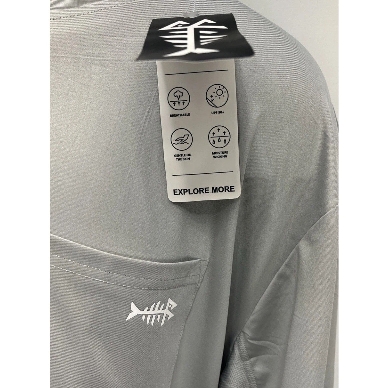 Bassdash Mens UPF 50+ Short Sleeve Fishing Shirt Gray Size 2xL