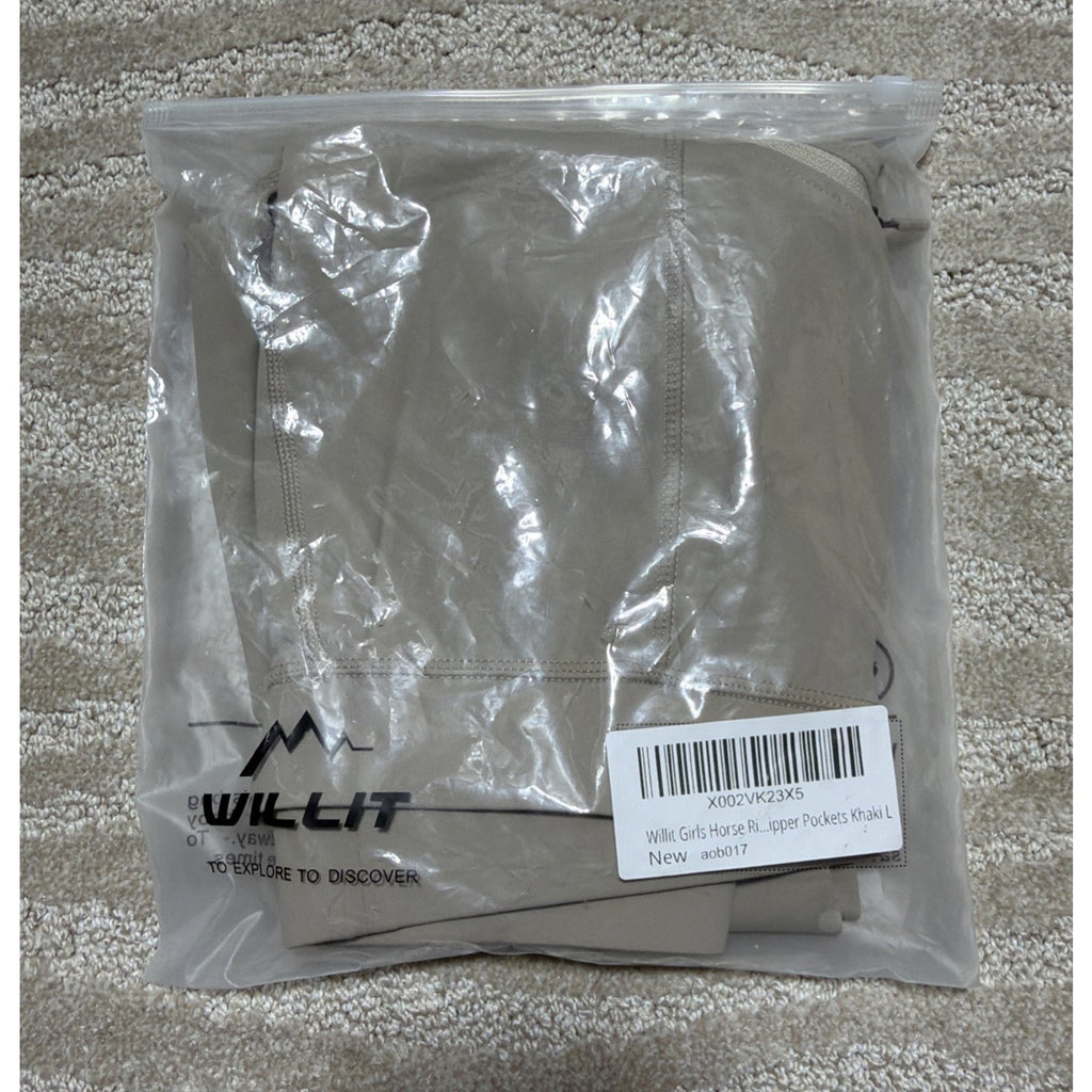 Willit Girls Horse Riding Pants Knee-Patch Equestrian Breeches Biege Size L NWT