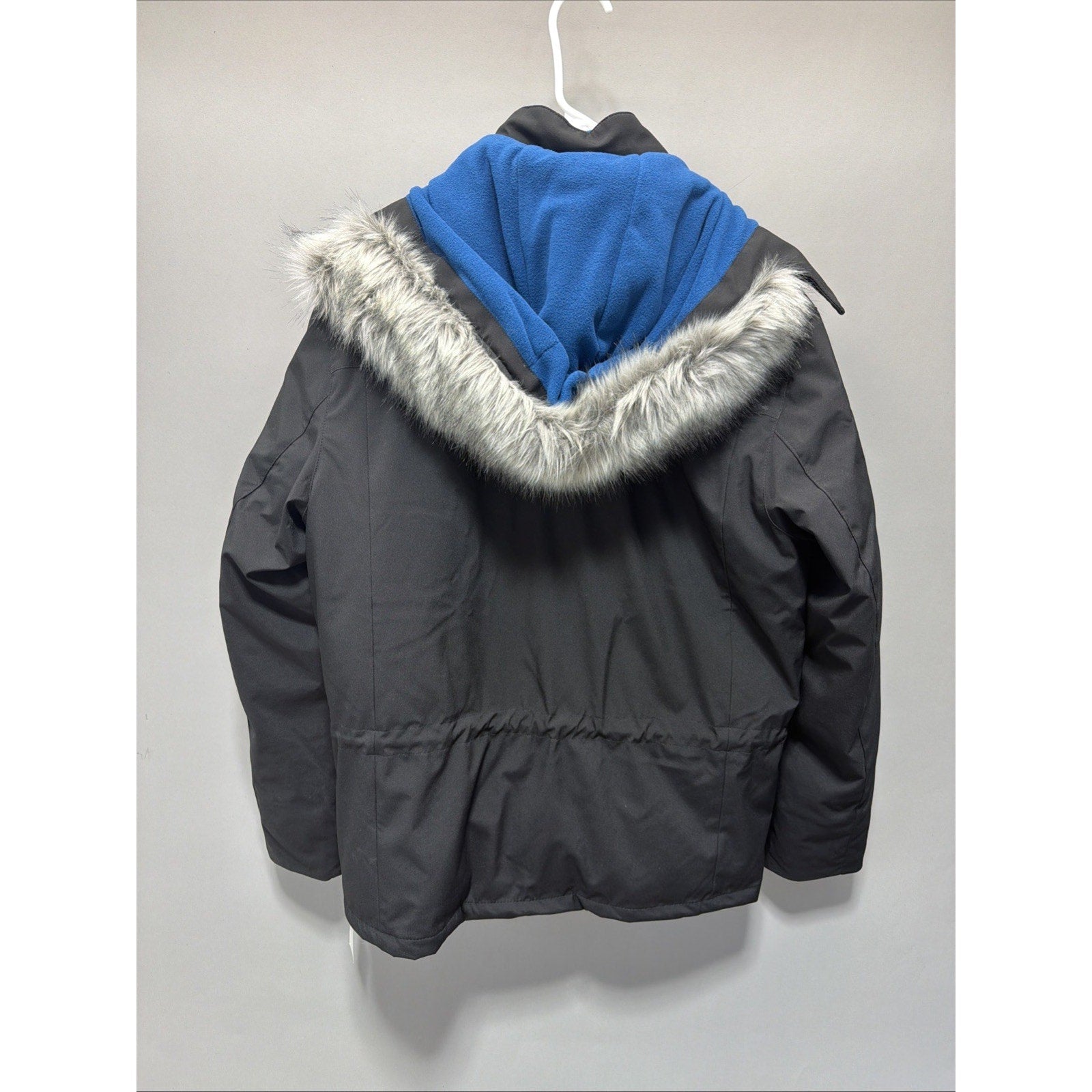 New VRY WRM Winter Jacket Coat Parka Hooded Black Blue L Large #F64305 MSRP $325