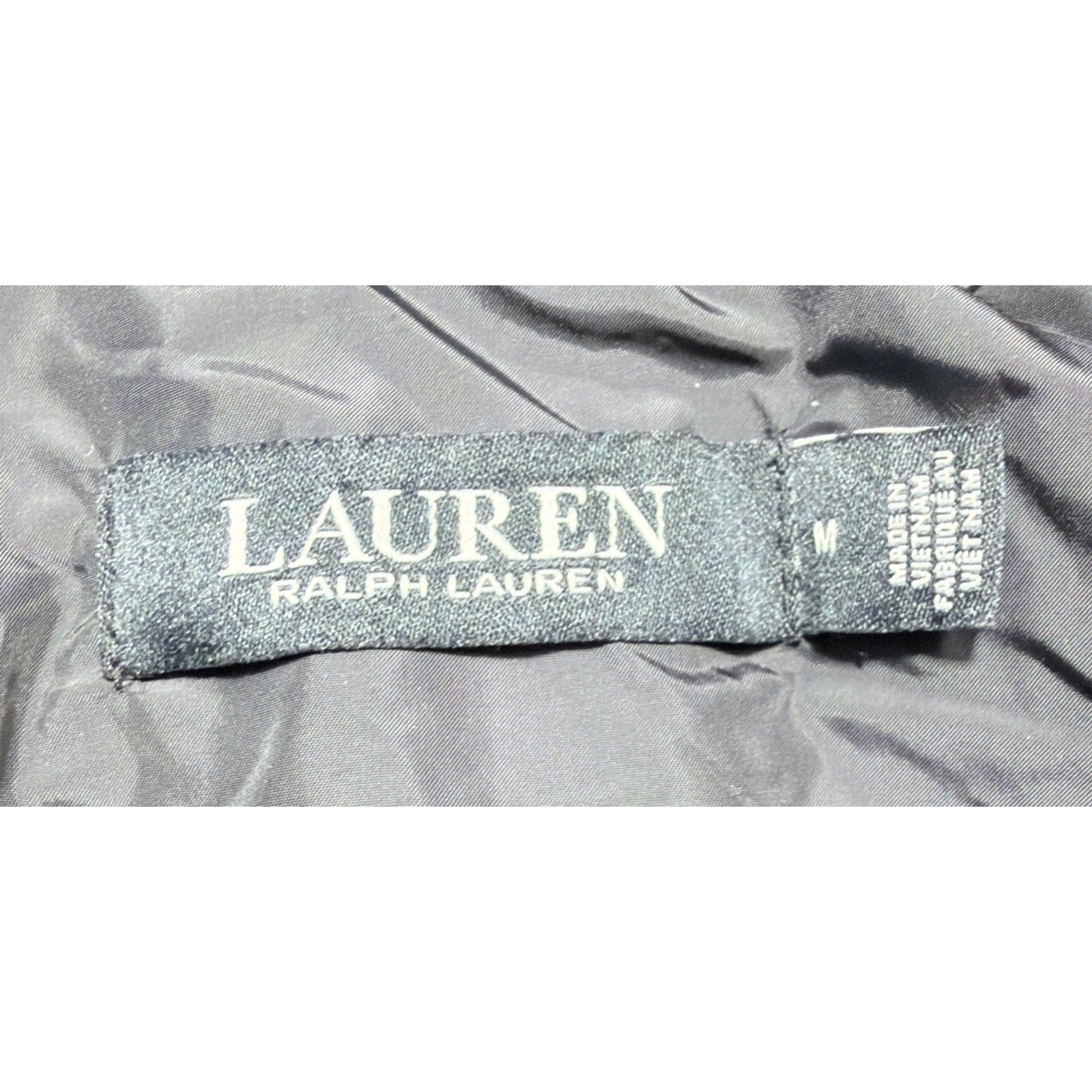 Lauren Ralph Lauren Black Label Quilted Vegan Leather Trim Hooded Coat Size M
