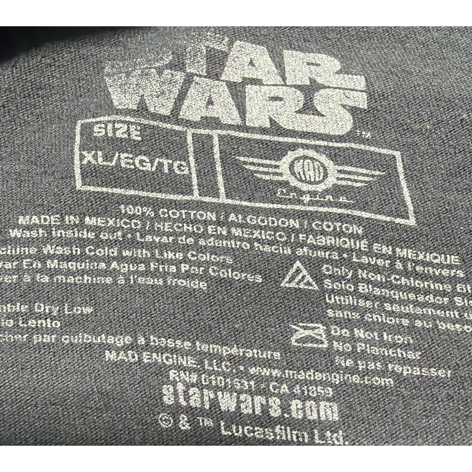 Star Wars Mens T-Shirt - Ships & Fighters Schematics White Image XL