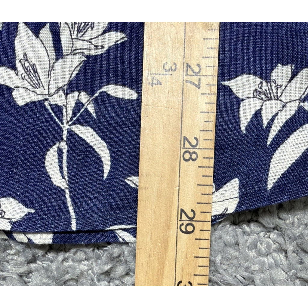 UNTUCKit Shirt Mens Large Blue Floral 100% Linen Short Sleeve Button Up