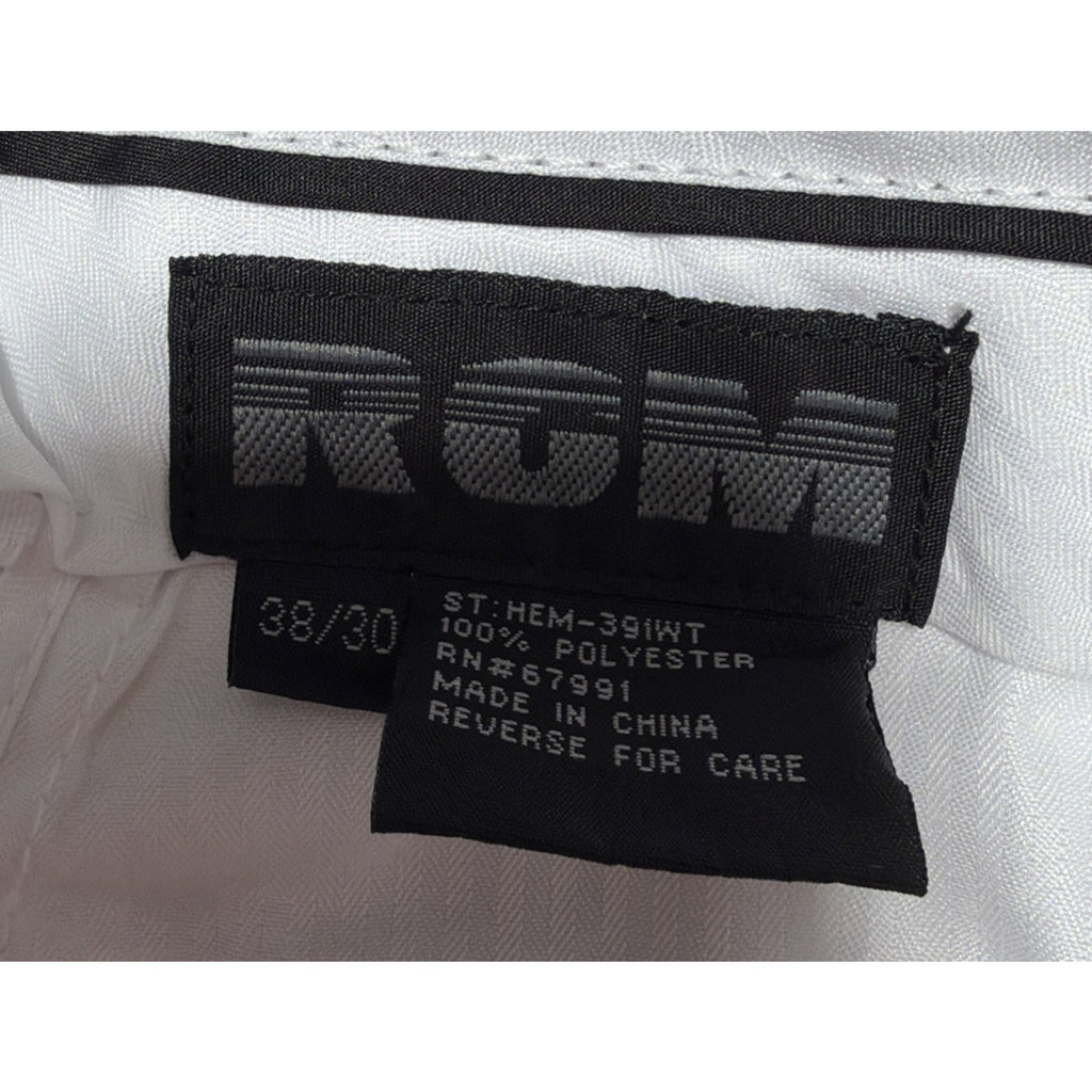RGM Modern Fit Mens Dress Golf Pants White 38x30 New Without Tags