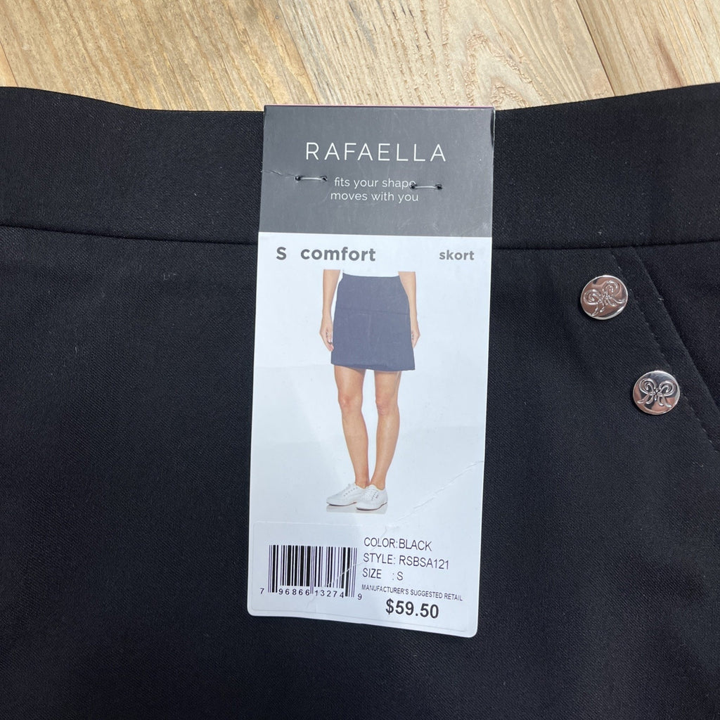 Rafaella Comfort Black Skort NWT "Fits Your Shape Moves With You" Women's Small