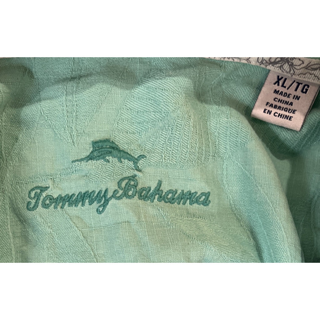 TOMMY BAHAMA TROPIC ISLES 100 % SILK CAMP SHIRT $118 XL