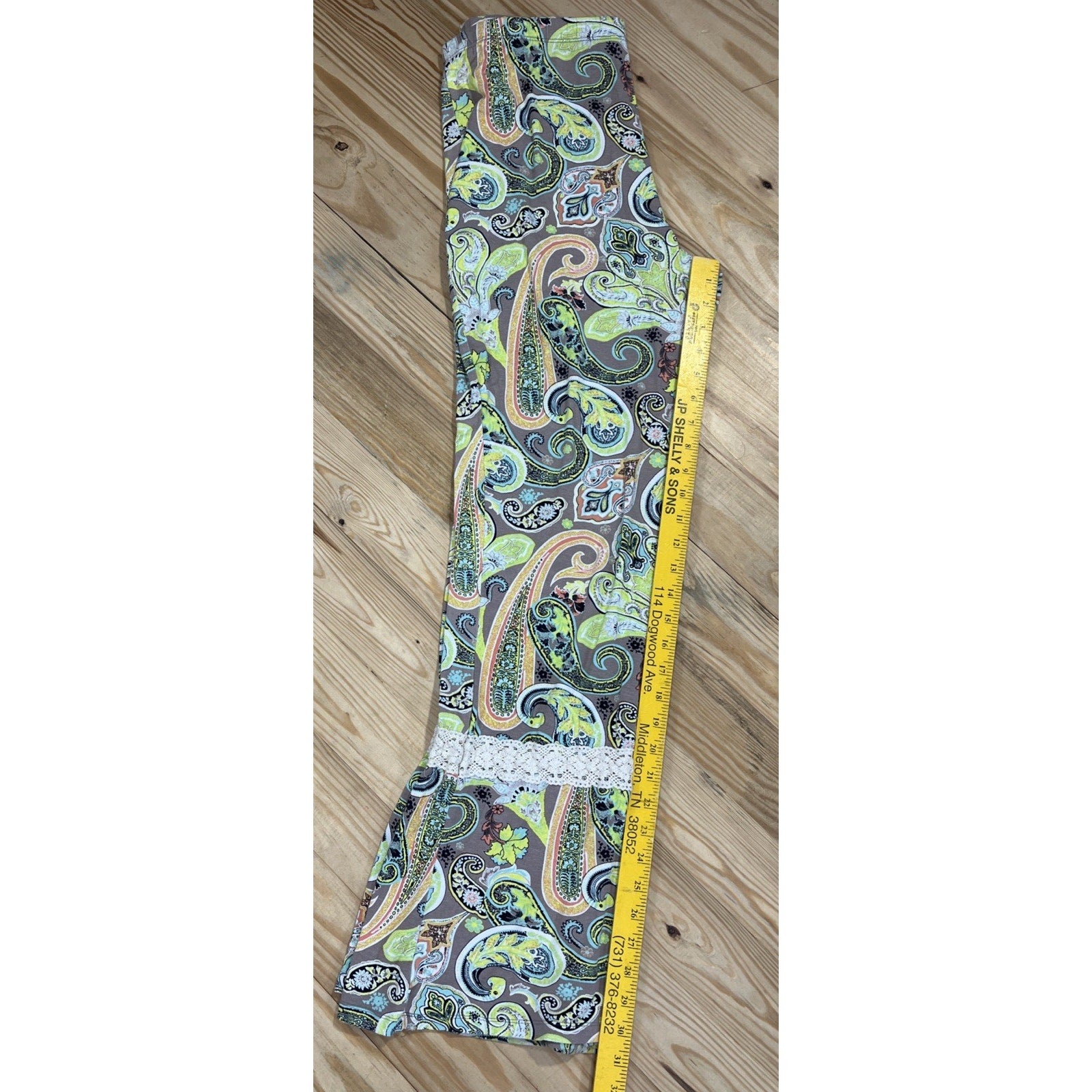 RILEY + JAMES Paisley PALAZZO Pants HIGH RISE Flare Size Large