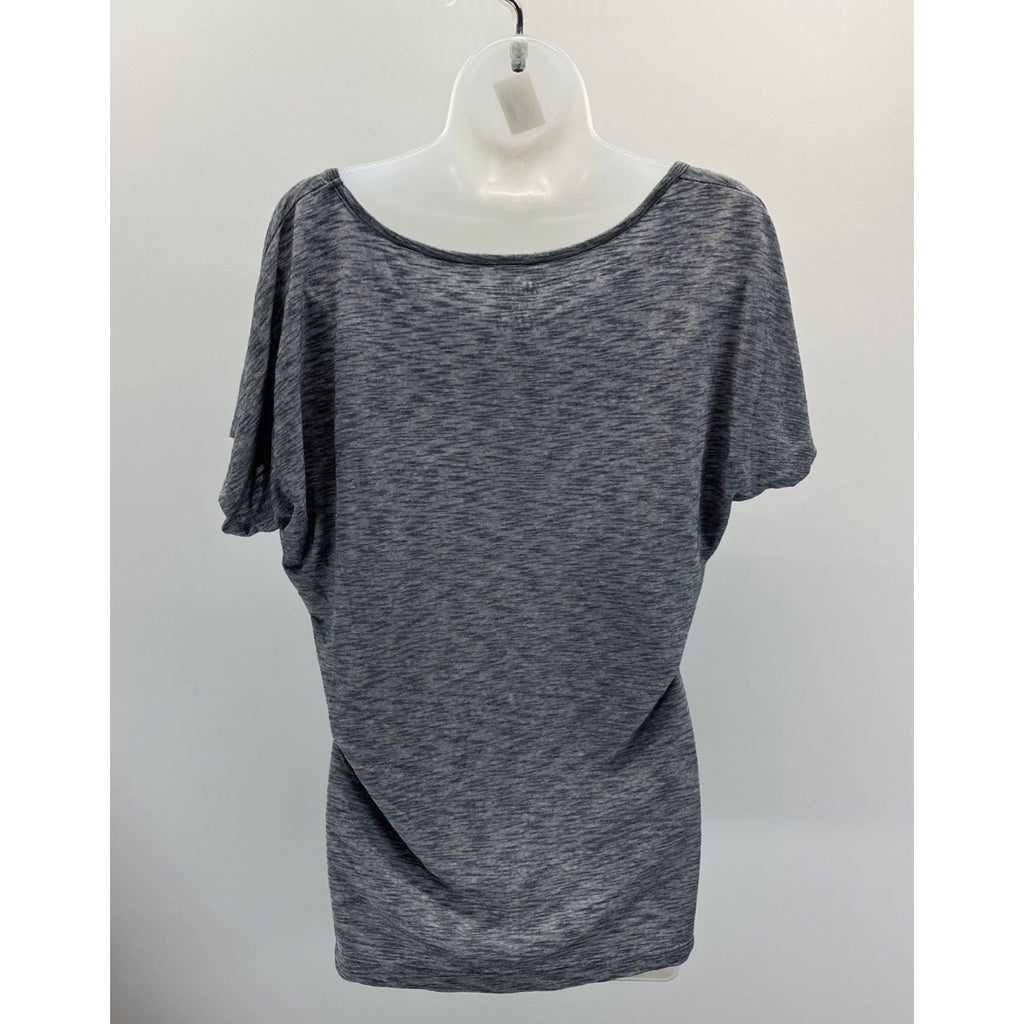 GREEN SOURCE AMERICANA AMERICAN FLAG Heather Blue T-SHIRT WOMEN'S L